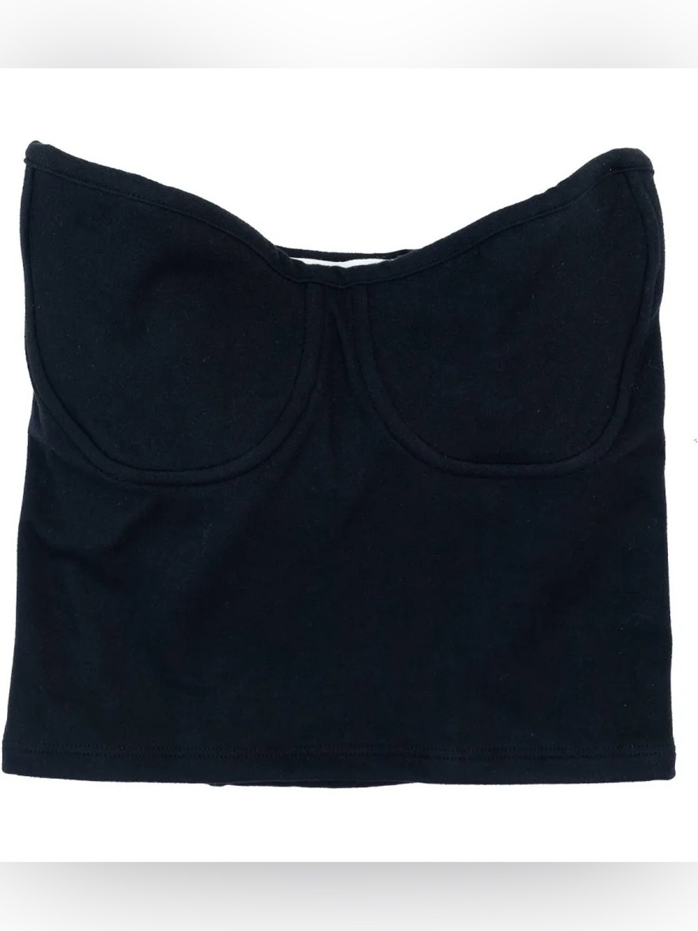 Black Strapless Bustier Crop Top - Women Intimates & Sleepwear JOAH BROWN